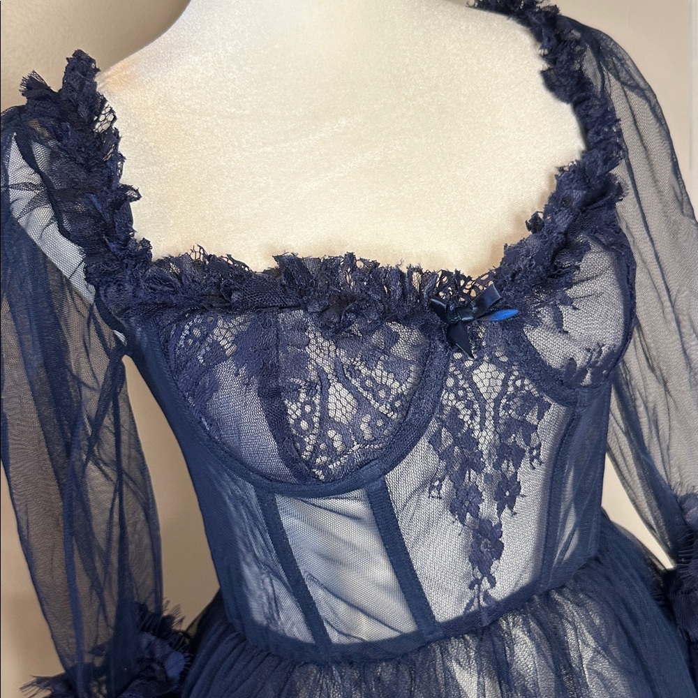 NWT Dolls Kill Dance with Death Maxi Dress - Navy - Picture 7 of 15